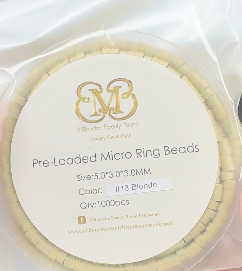 Pre Looped micro ring beads 1000 per pack