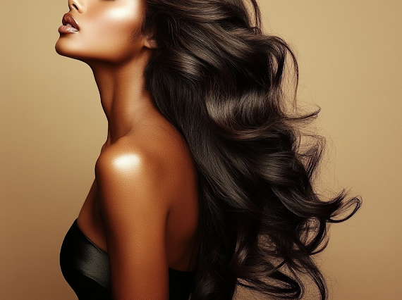 Hair wefts handtied color 1B