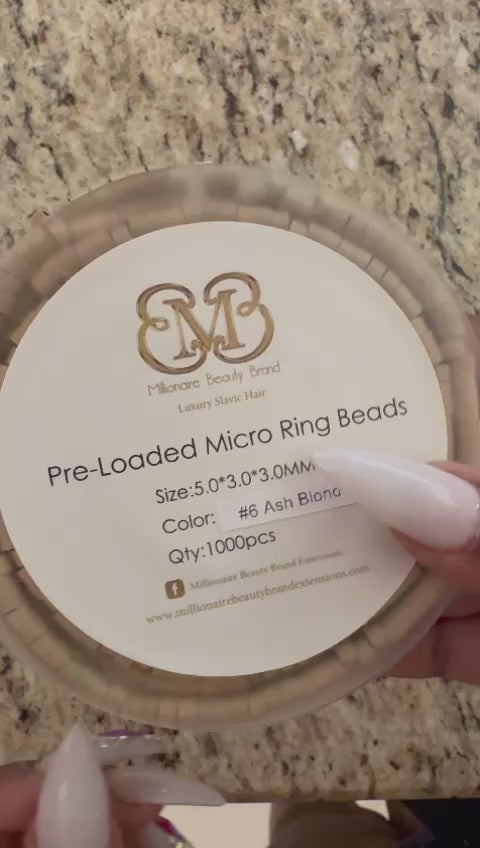 Pre Looped micro ring beads 1000 per pack